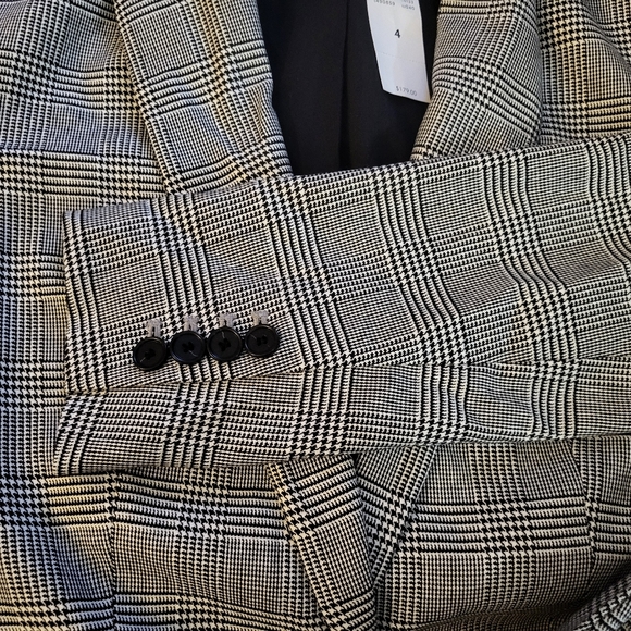 NWT Anne Taylor Black and White Check Blazer sz 4 - Picture 4 of 5
